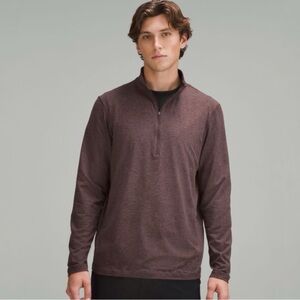Lululemon Soft Jersey Half Zip In Heather Brown/Heather Espresso